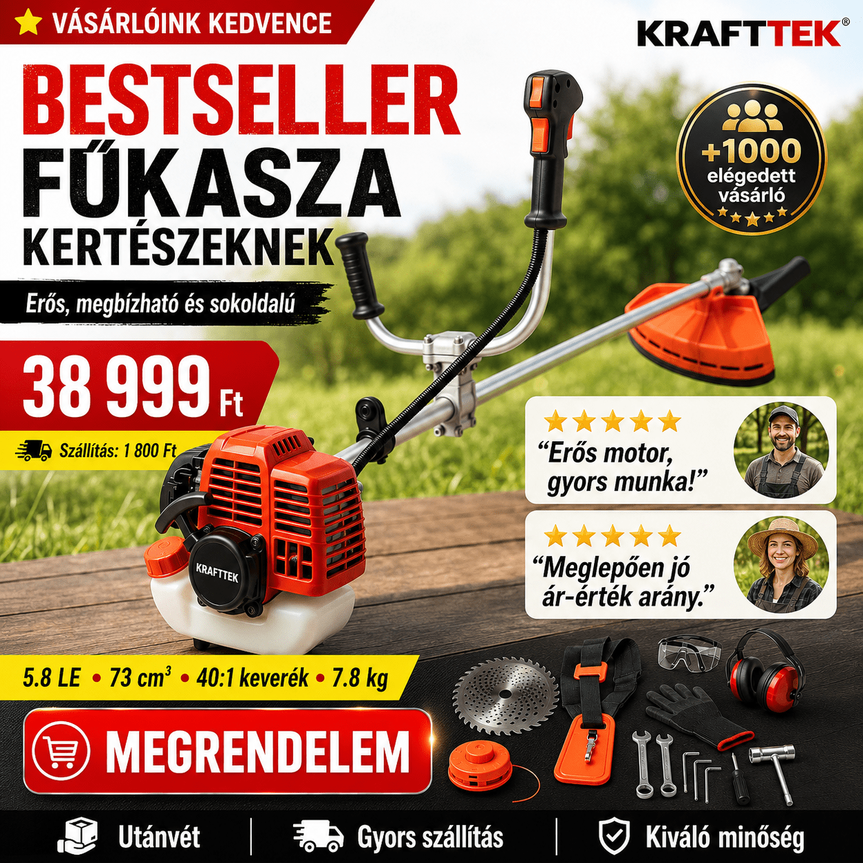 KRAFTTEK Benzinmotoros Fűkasza - | Cyber Bazaar