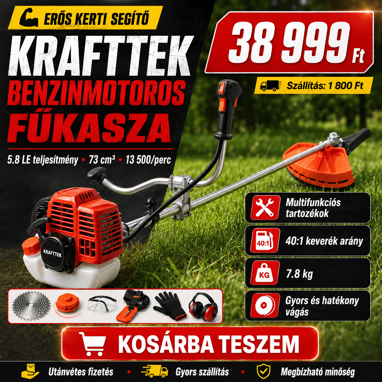 KRAFTTEK Benzinmotoros Fűkasza - | Cyber Bazaar