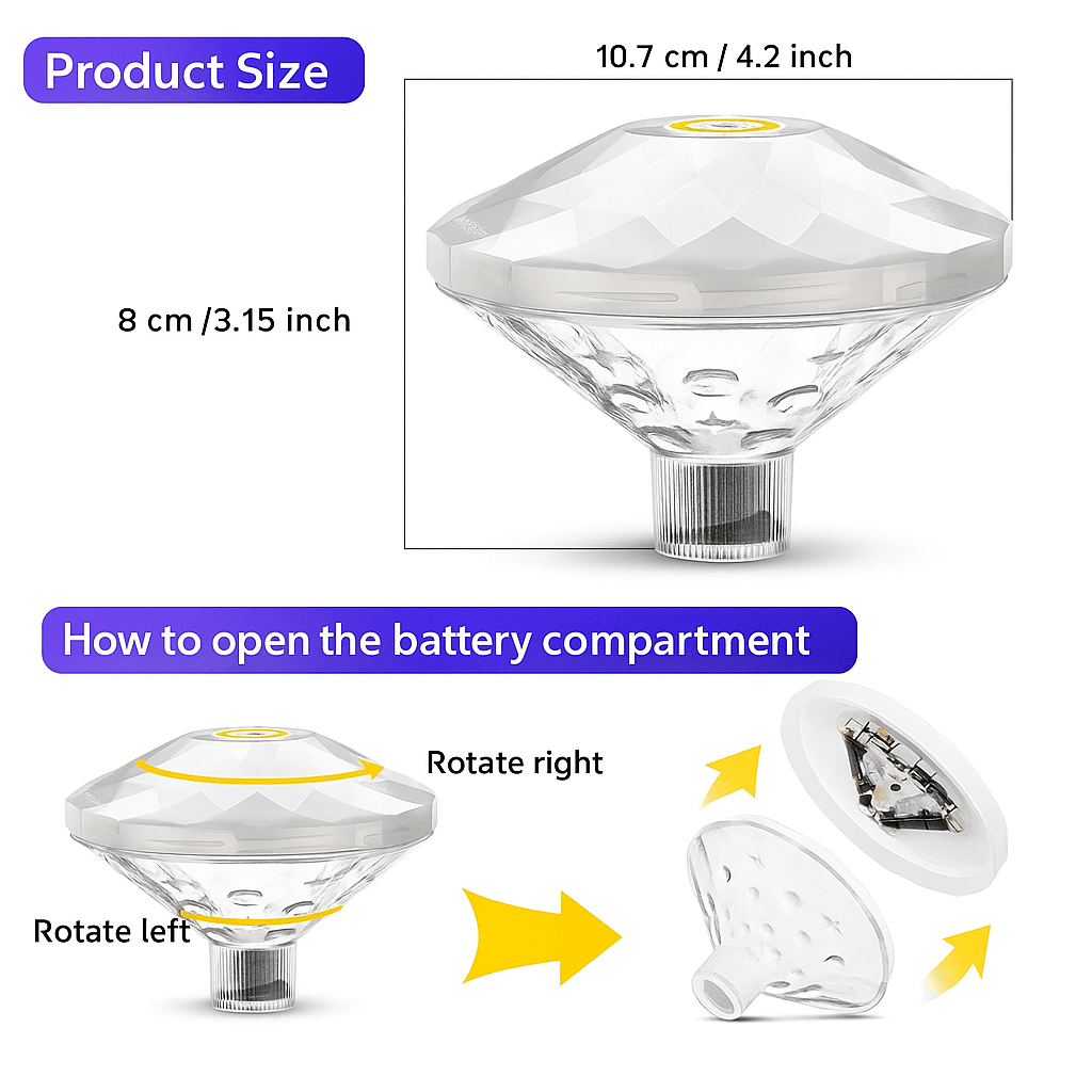 Lebegő RGB Medencelámpa 1+1 Ingyen - | Cyber Bazaar
