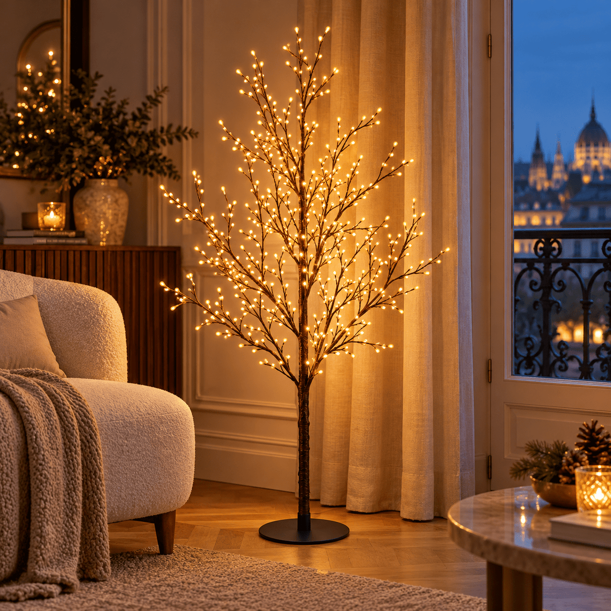 LED dekorációs fa – 120 cm, 600 LED - LED dekoráció | Cyber Bazaar