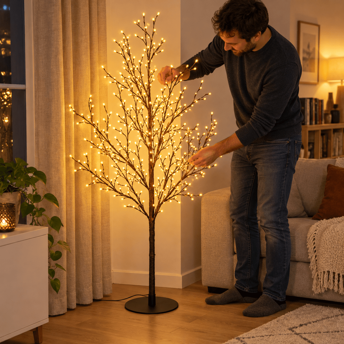 LED dekorációs fa – 120 cm, 600 LED - LED dekoráció | Cyber Bazaar