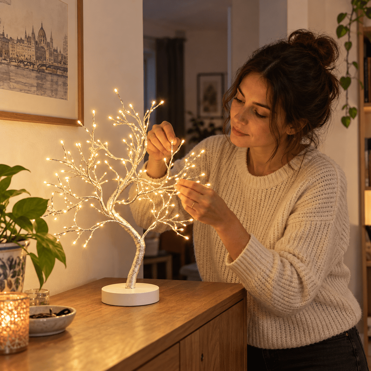 LED dekorációs fa – 45 cm, 90 LED - LED dekoráció | Cyber Bazaar