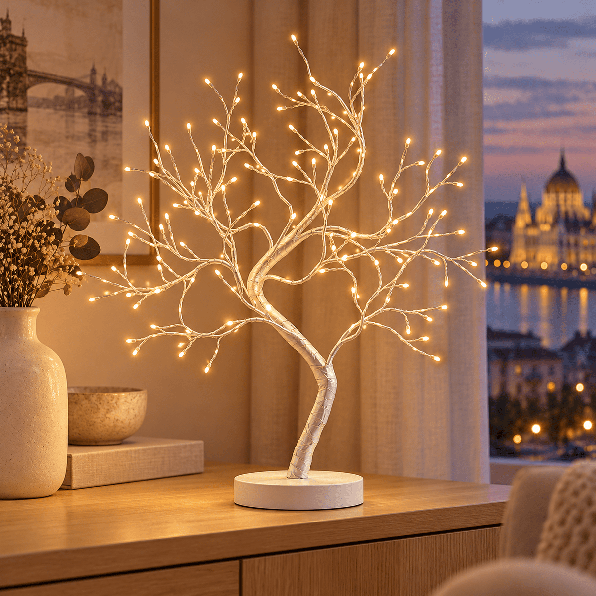 LED dekorációs fa – 45 cm, 90 LED - LED dekoráció | Cyber Bazaar