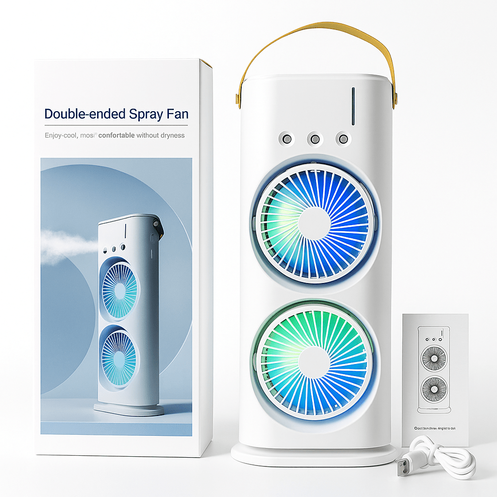 LED Dupla Ventilátor Párásítóval - | Cyber Bazaar