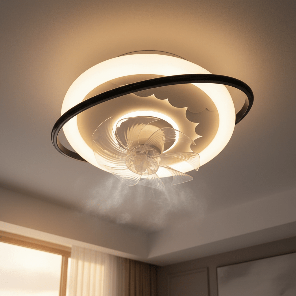 LED Ventilátoros Mennyezeti Lámpa Távirányítóval - | Cyber Bazaar