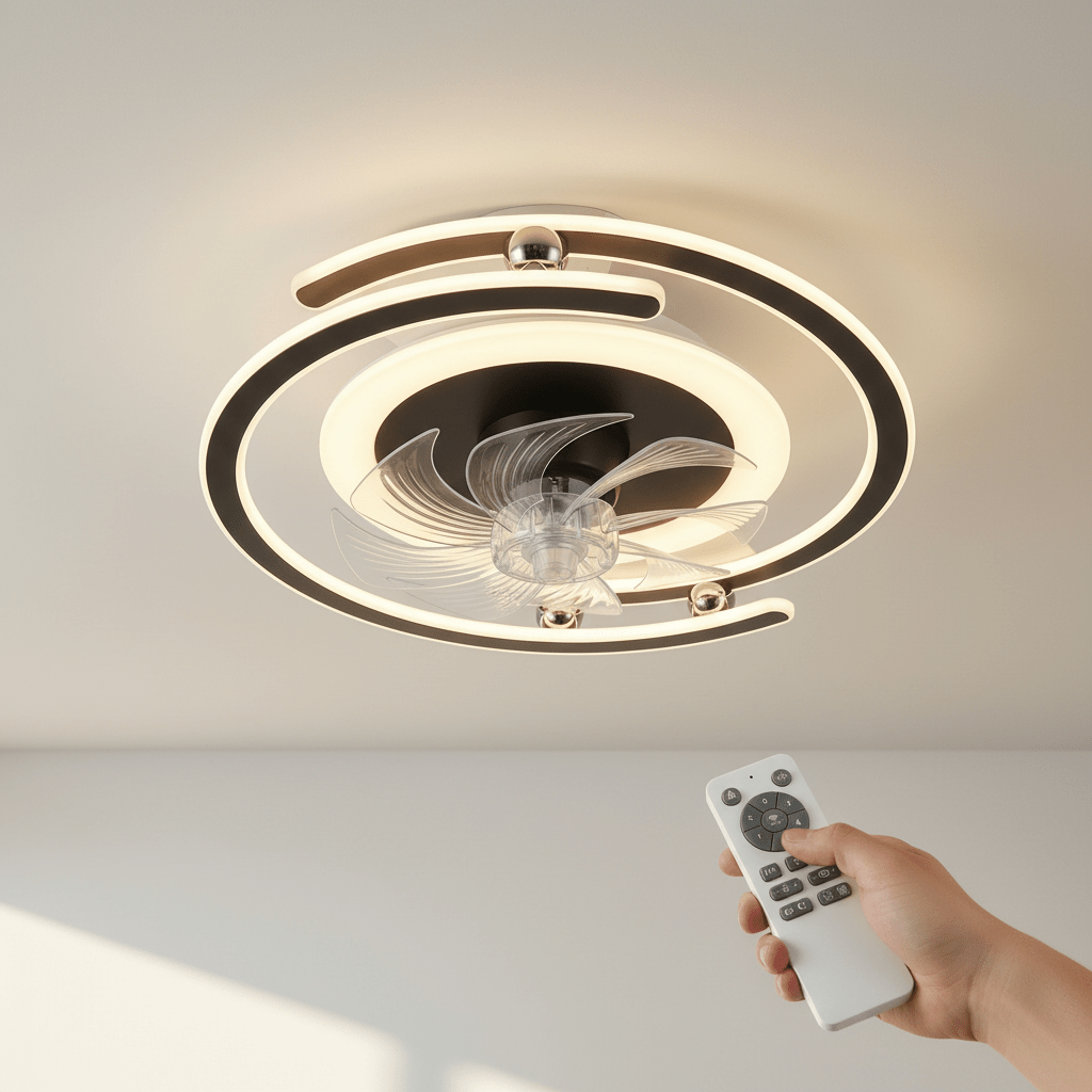 LED Ventilátoros Mennyezeti Lámpa Távirányítóval - | Cyber Bazaar