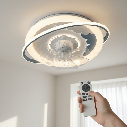 LED Ventilátoros Mennyezeti Lámpa Távirányítóval - | Cyber Bazaar