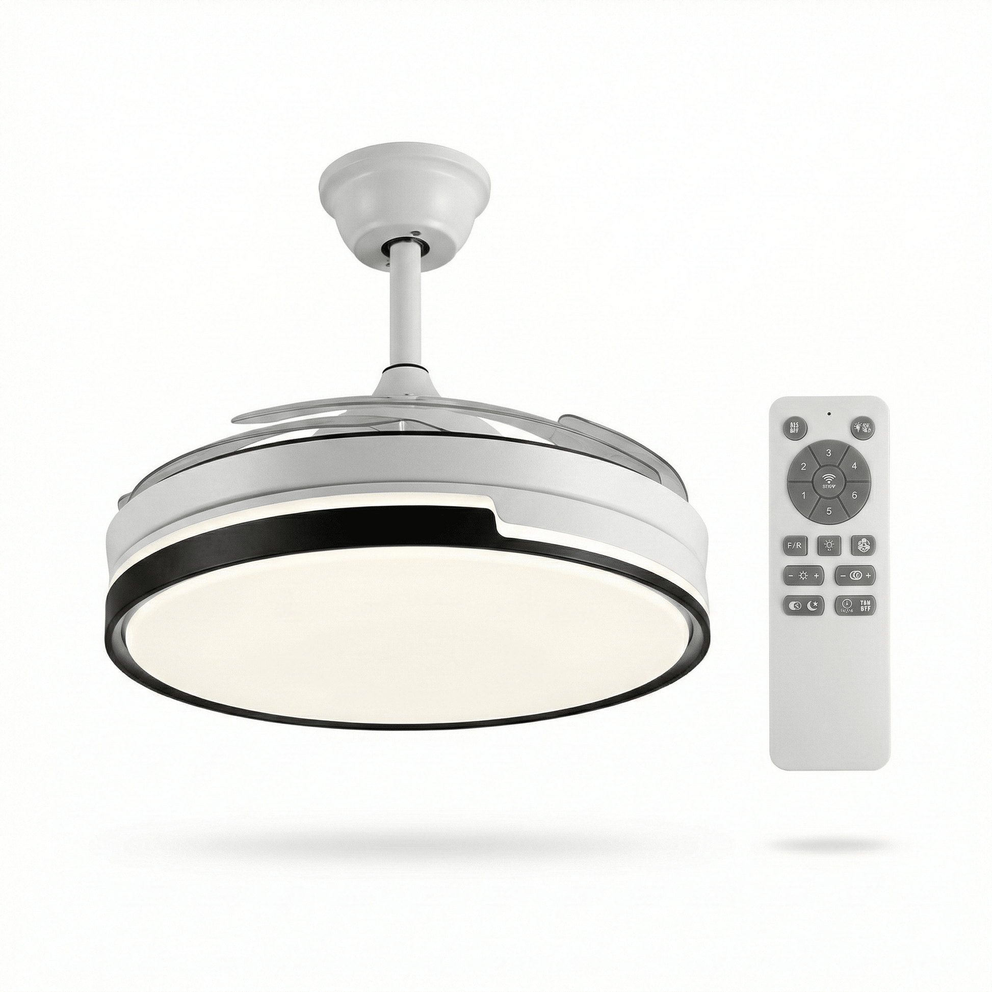 LED Ventilátoros Mennyezeti Lámpa Távirányítóval - | Cyber Bazaar