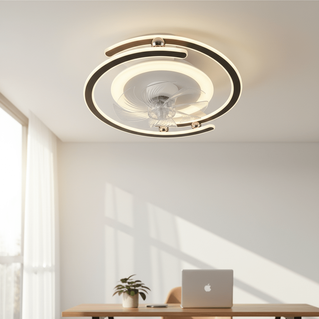 LED Ventilátoros Mennyezeti Lámpa Távirányítóval - | Cyber Bazaar