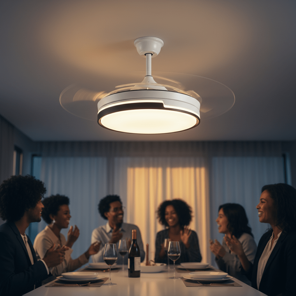 LED Ventilátoros Mennyezeti Lámpa Távirányítóval - | Cyber Bazaar