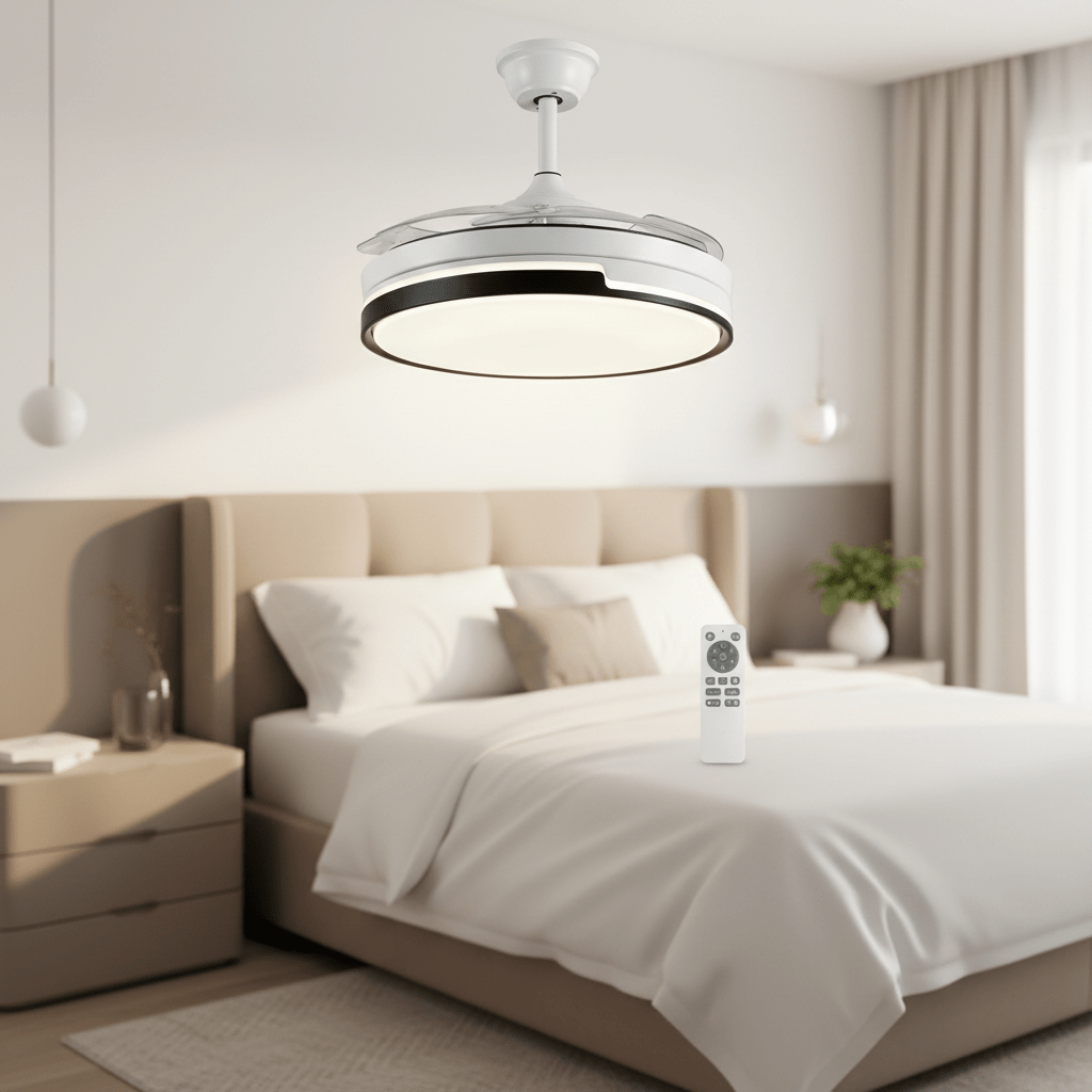 LED Ventilátoros Mennyezeti Lámpa Távirányítóval - | Cyber Bazaar