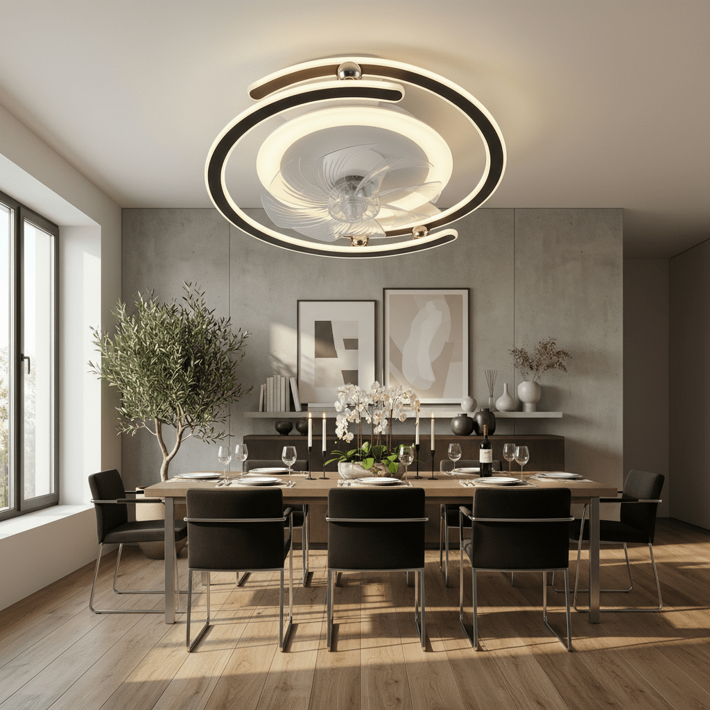 LED Ventilátoros Mennyezeti Lámpa Távirányítóval - | Cyber Bazaar