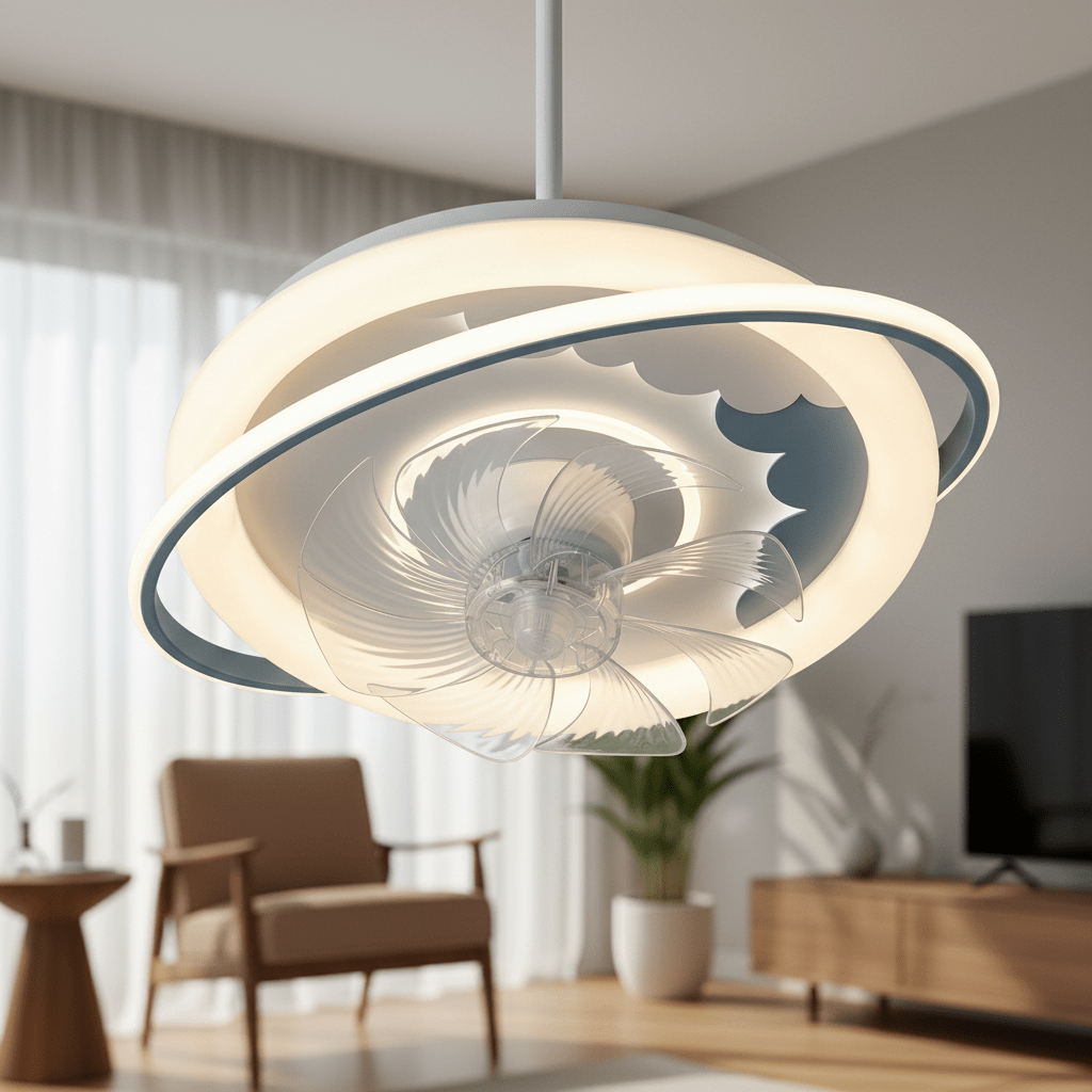 LED Ventilátoros Mennyezeti Lámpa Távirányítóval - | Cyber Bazaar