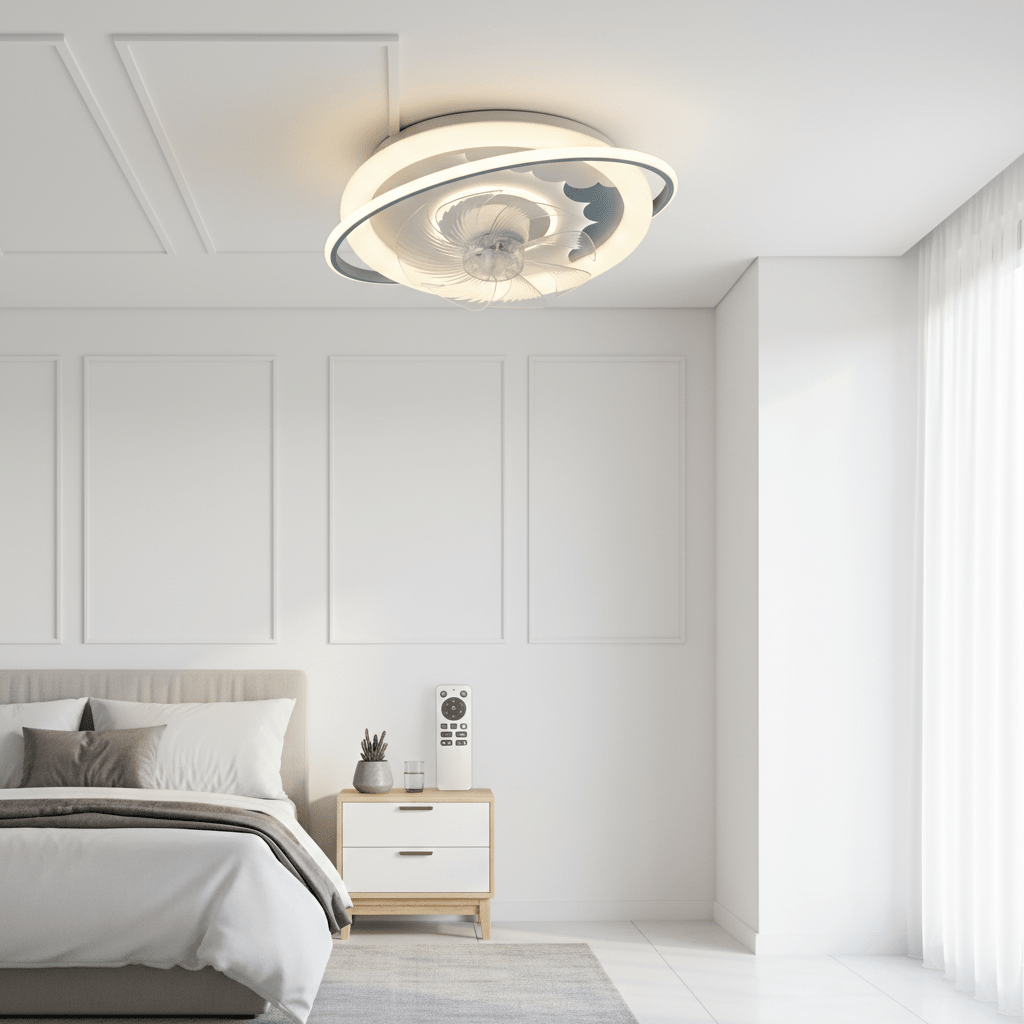 LED Ventilátoros Mennyezeti Lámpa Távirányítóval - | Cyber Bazaar