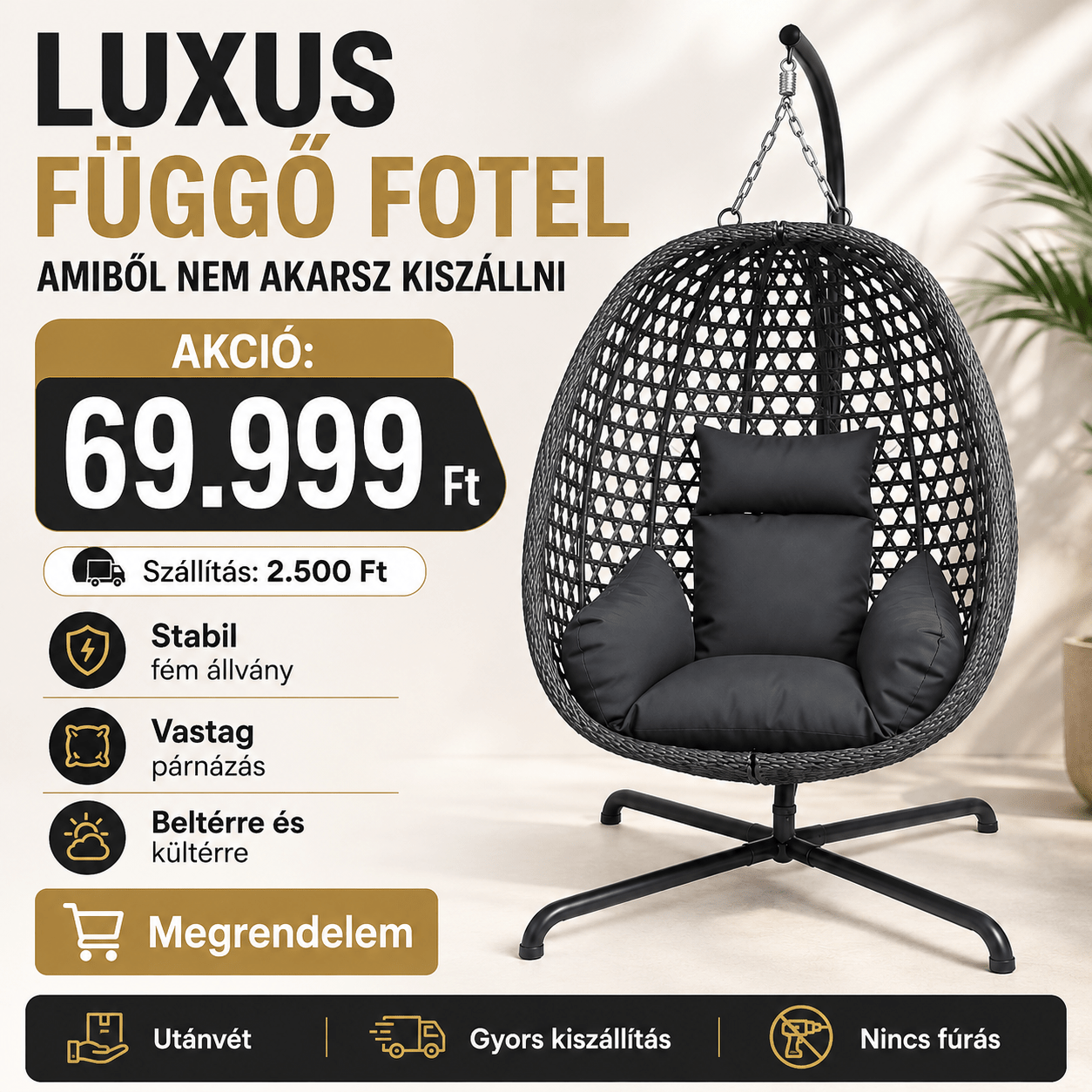 Luxus Függő Fotel - | Cyber Bazaar