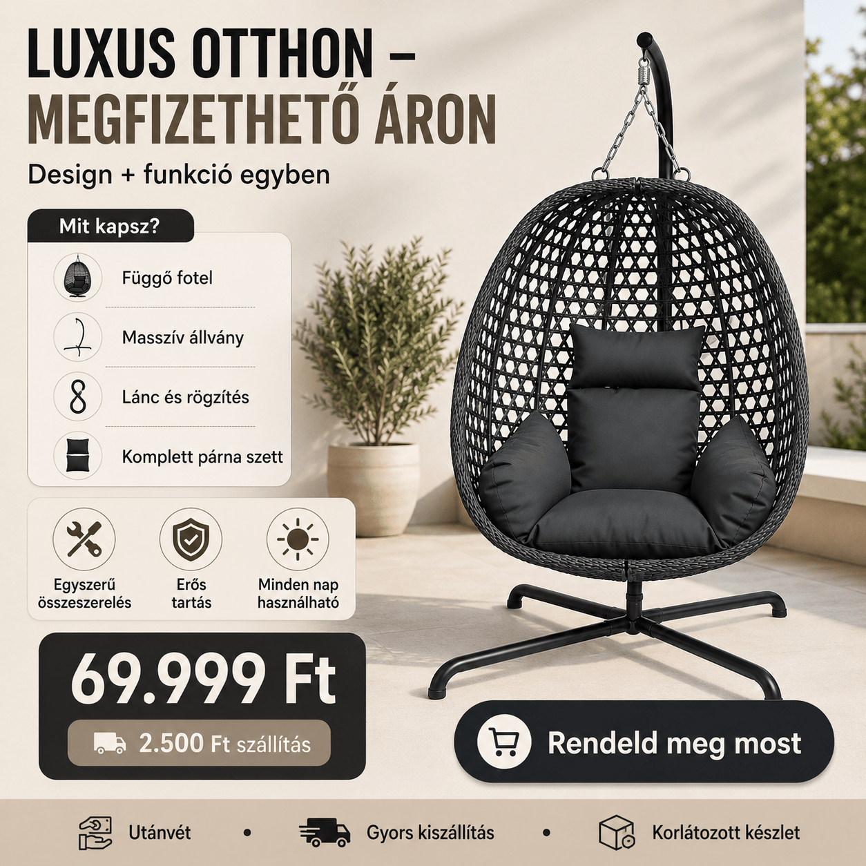 Luxus Függő Fotel - | Cyber Bazaar