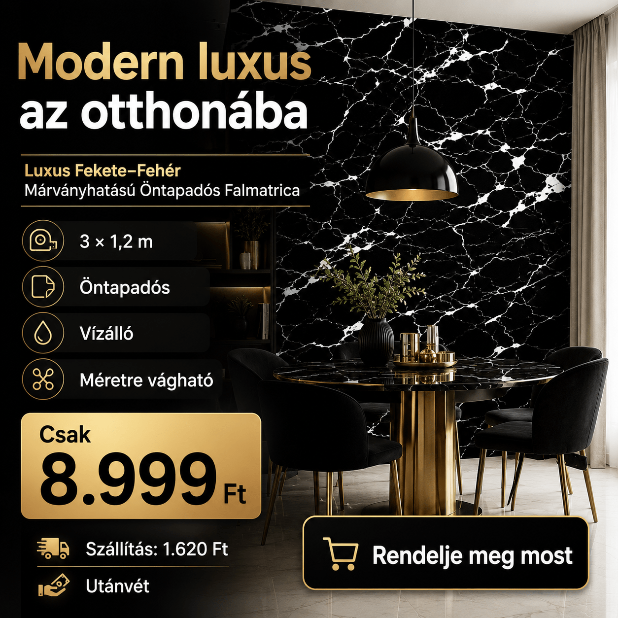 Márványhatású Öntapadós Falmatrica 3 × 1,2 m - | Cyber Bazaar