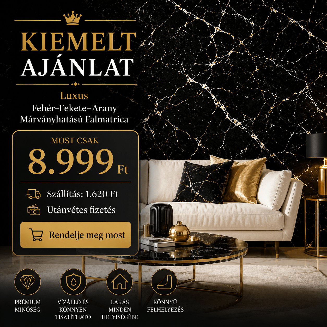 Márványhatású Öntapadós Falmatrica 3 × 1,2 m - | Cyber Bazaar