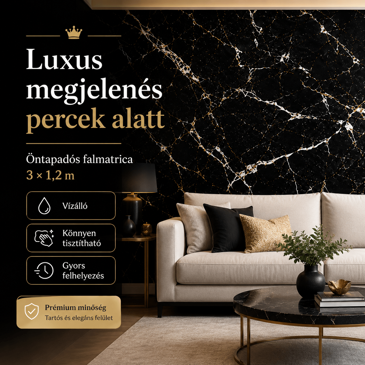 Márványhatású Öntapadós Falmatrica 3 × 1,2 m - | Cyber Bazaar