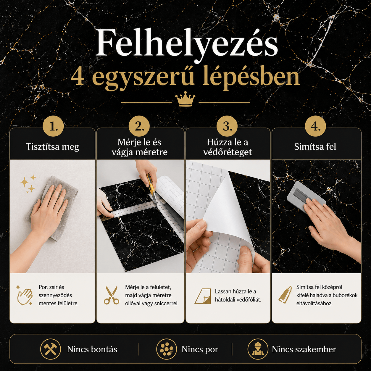Márványhatású Öntapadós Falmatrica 3 × 1,2 m - | Cyber Bazaar