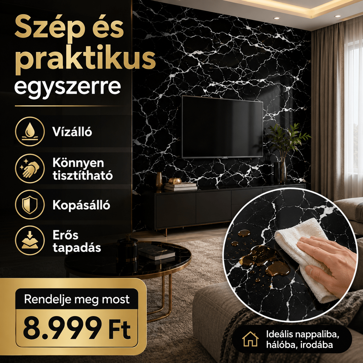 Márványhatású Öntapadós Falmatrica 3 × 1,2 m - | Cyber Bazaar