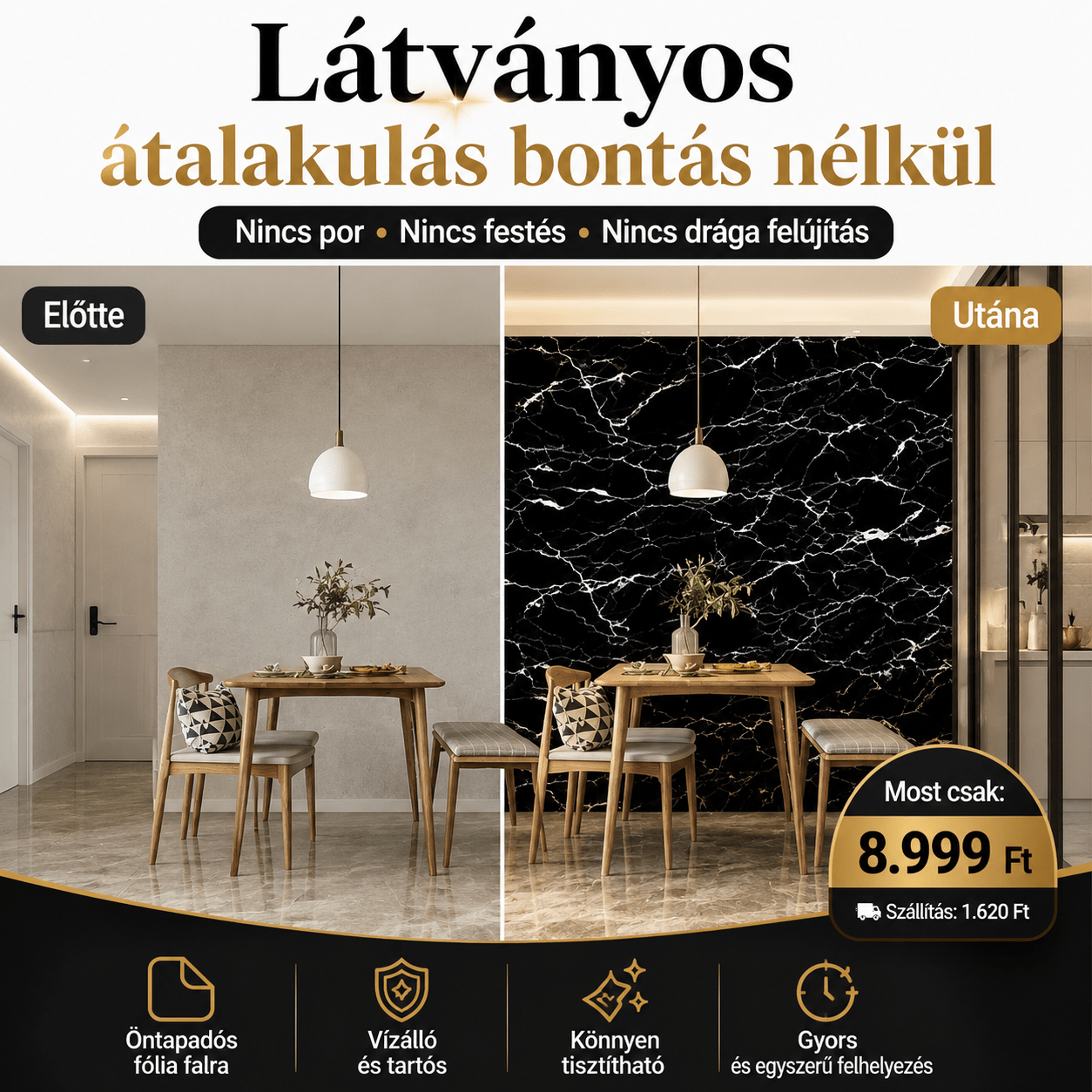 Márványhatású Öntapadós Falmatrica 3 × 1,2 m - | Cyber Bazaar