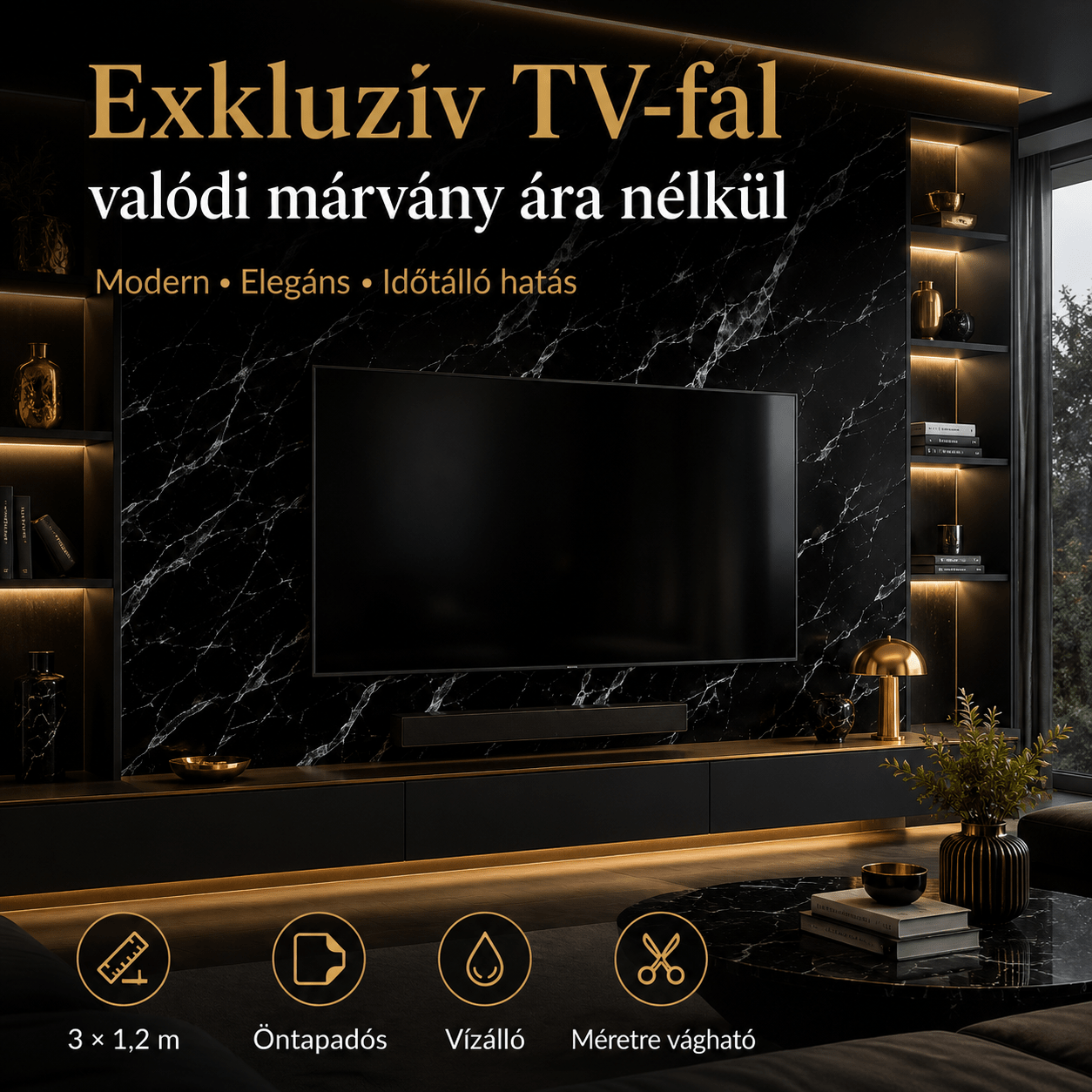 Márványhatású Öntapadós Falmatrica 3 × 1,2 m - | Cyber Bazaar