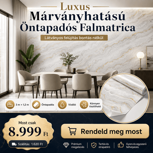 Márványhatású Öntapadós Falmatrica 3 m × 1,2 m