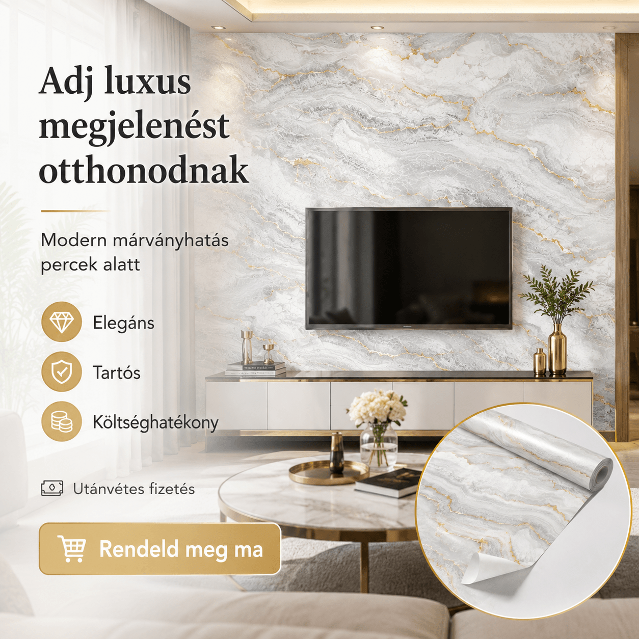 Márványhatású Öntapadós Falmatrica 3 m × 1,2 m - | Cyber Bazaar