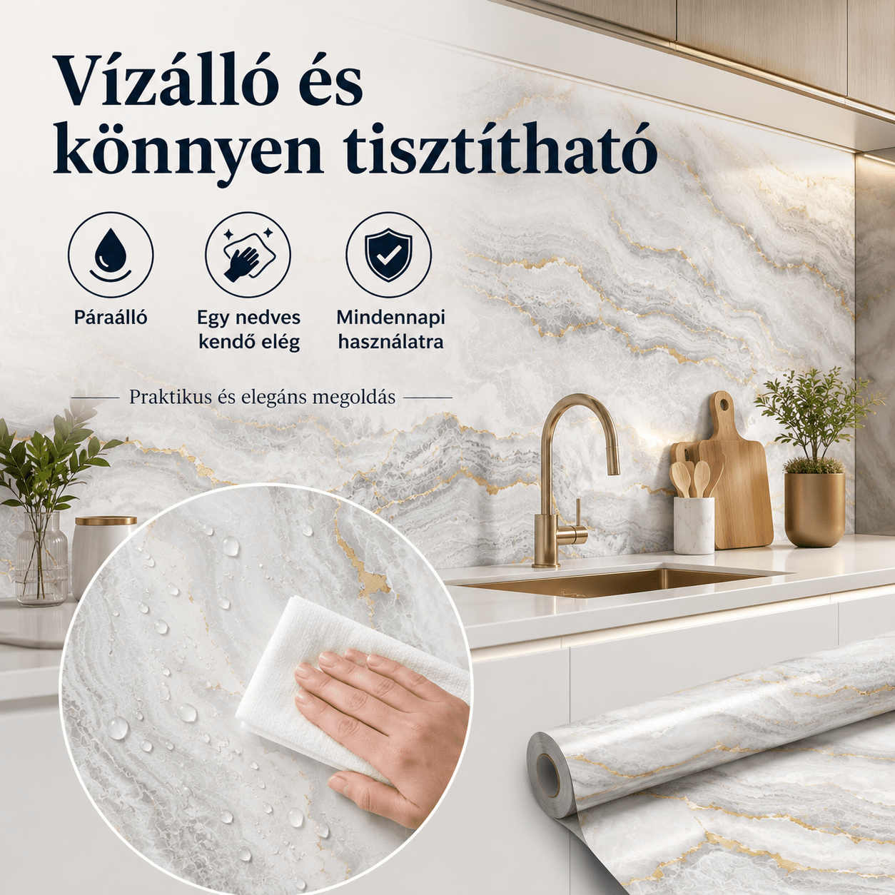 Márványhatású Öntapadós Falmatrica 3 m × 1,2 m - | Cyber Bazaar