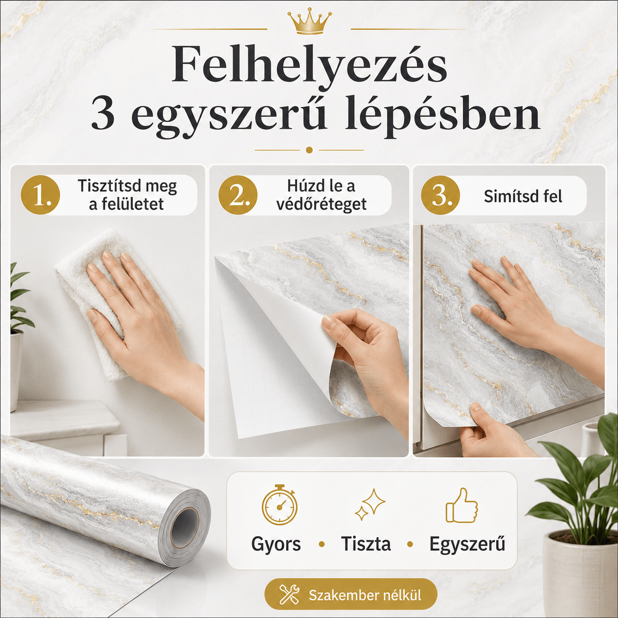 Márványhatású Öntapadós Falmatrica 3 m × 1,2 m - | Cyber Bazaar