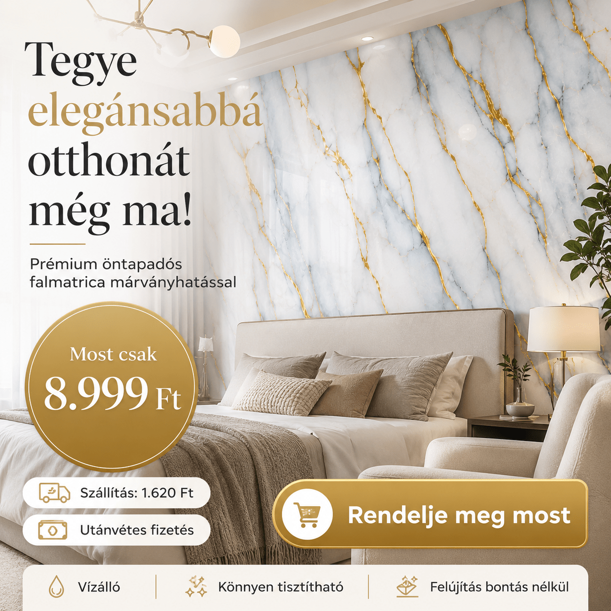Márványhatású Öntapadós Falmatrica 3 m × 1,2 m - | Cyber Bazaar