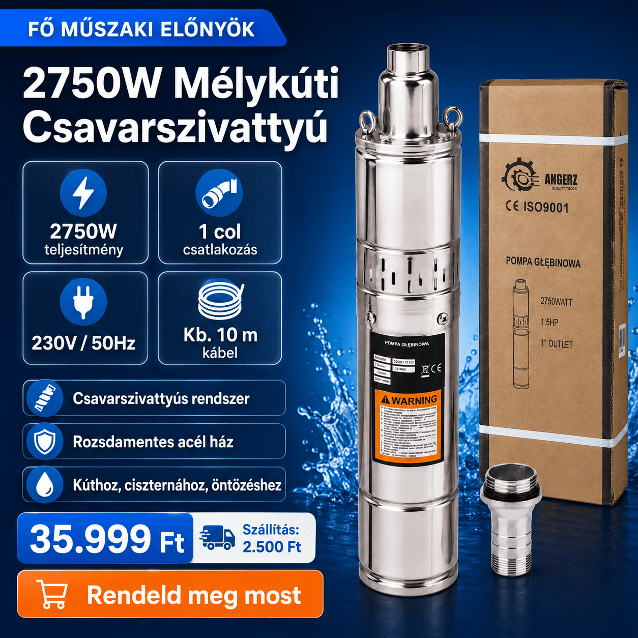 Mélykúti Csavarszivattyú 2750W - | Cyber Bazaar