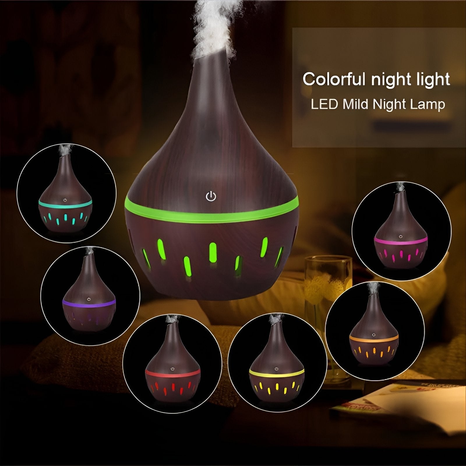 Mini USB Párásító 7 LED Színváltó Fénnyel - | Cyber Bazaar