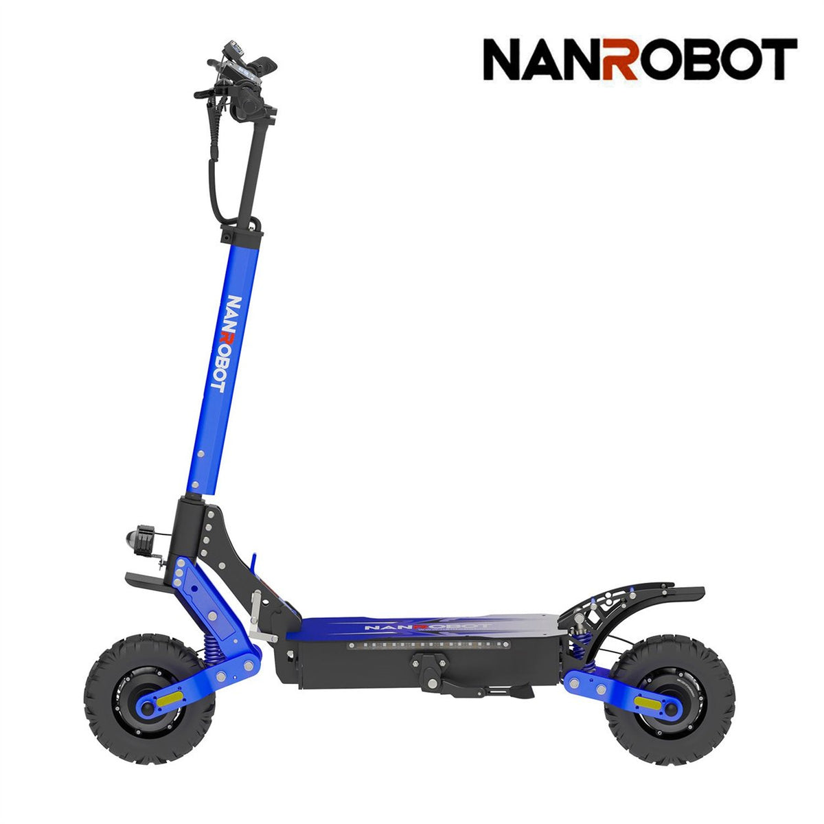 NANROBOT D4+ Max kétmotoros elektromos roller – kék stúdiófotó