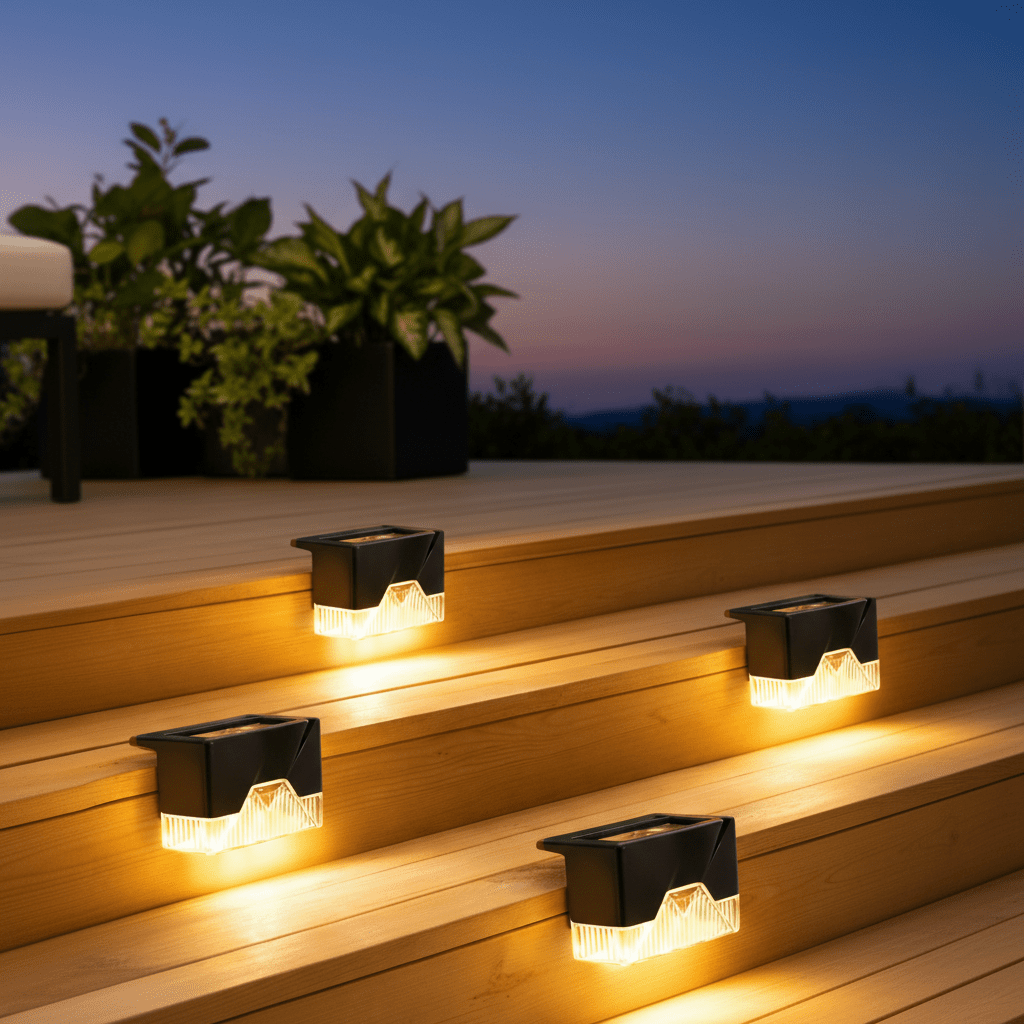 Napelemes LED Lépcsővilágítás (8 db) - | Cyber Bazaar