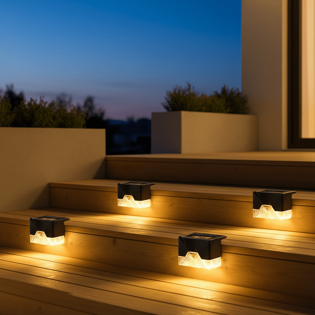 Napelemes LED Lépcsővilágítás (8 db) - | Cyber Bazaar