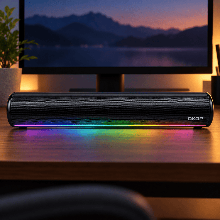 OKOP KP-557 RGB Bluetooth hangszóró, soundbar kialakítással - Hangszórók és rádiók | Cyber Bazaar