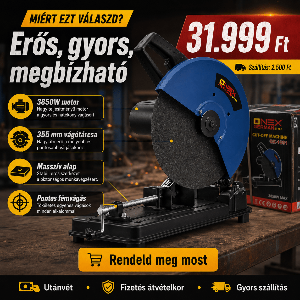 Onex Fémvágó Gérvágó Gép - | Cyber Bazaar