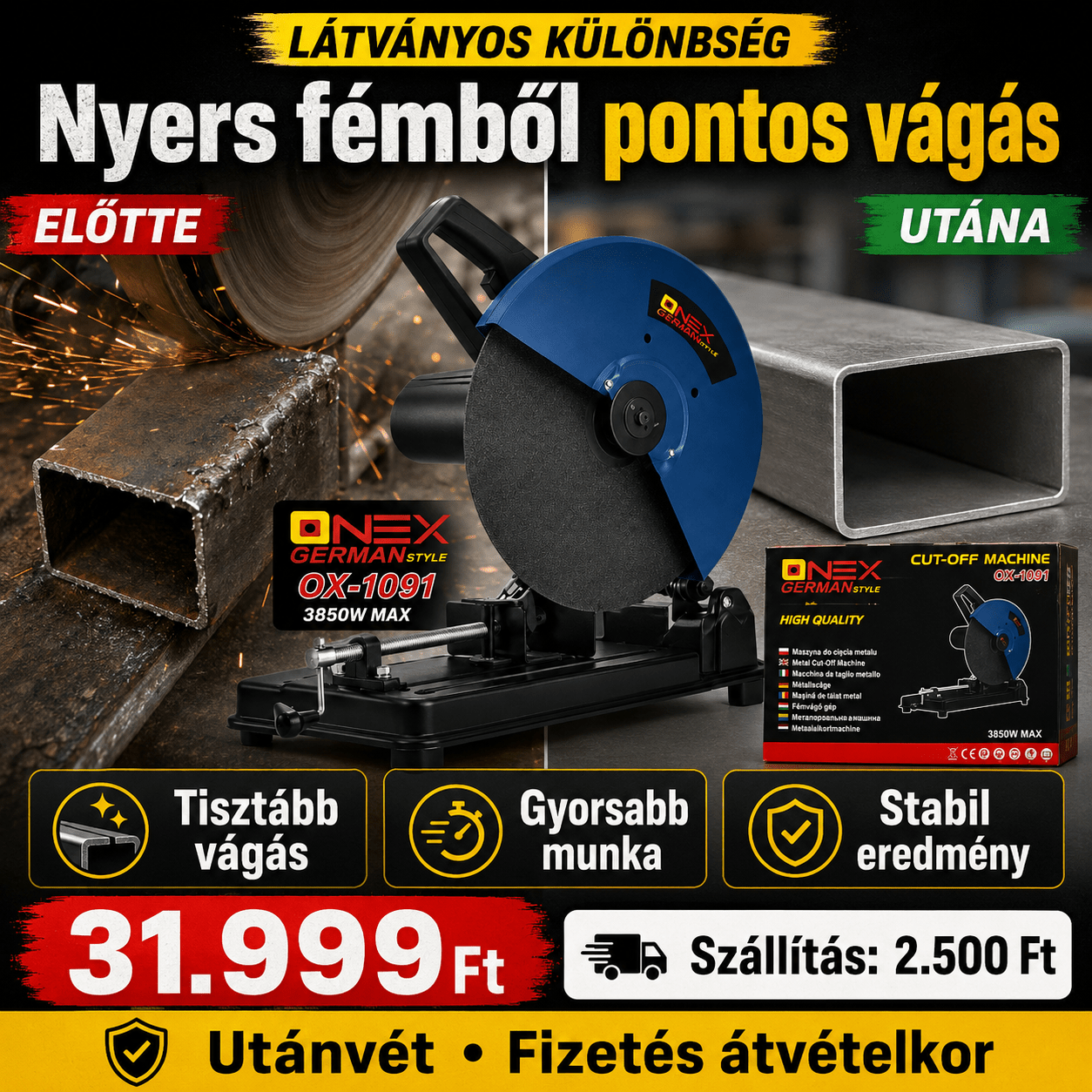 Onex Fémvágó Gérvágó Gép - | Cyber Bazaar