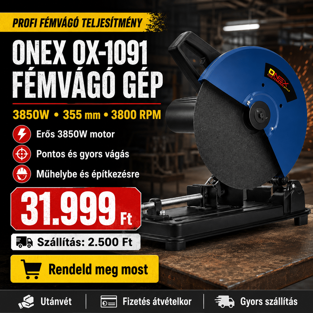 Onex Fémvágó Gérvágó Gép - | Cyber Bazaar