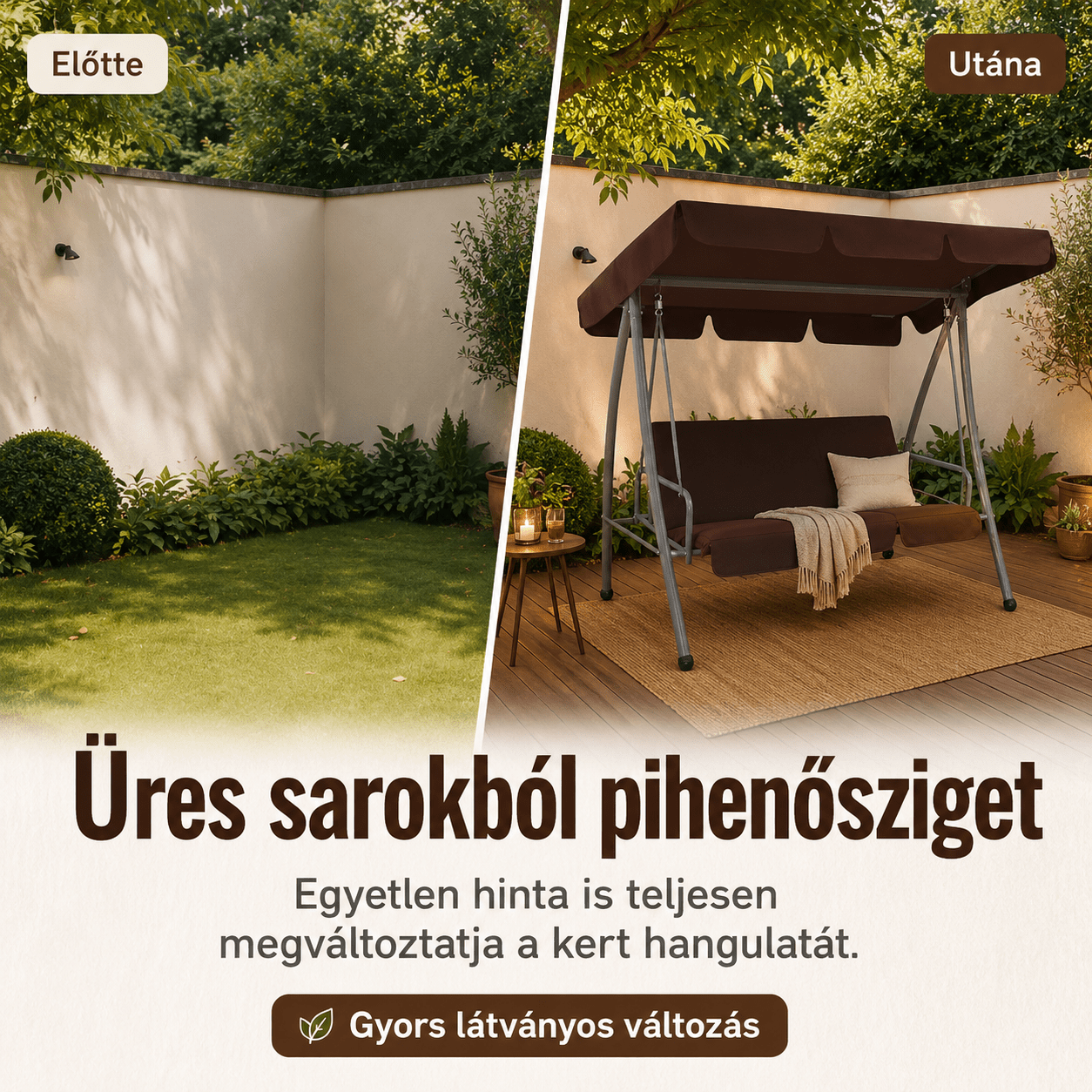 Prémium 3 Személyes Kerti Hinta Napellenzővel - | Cyber Bazaar