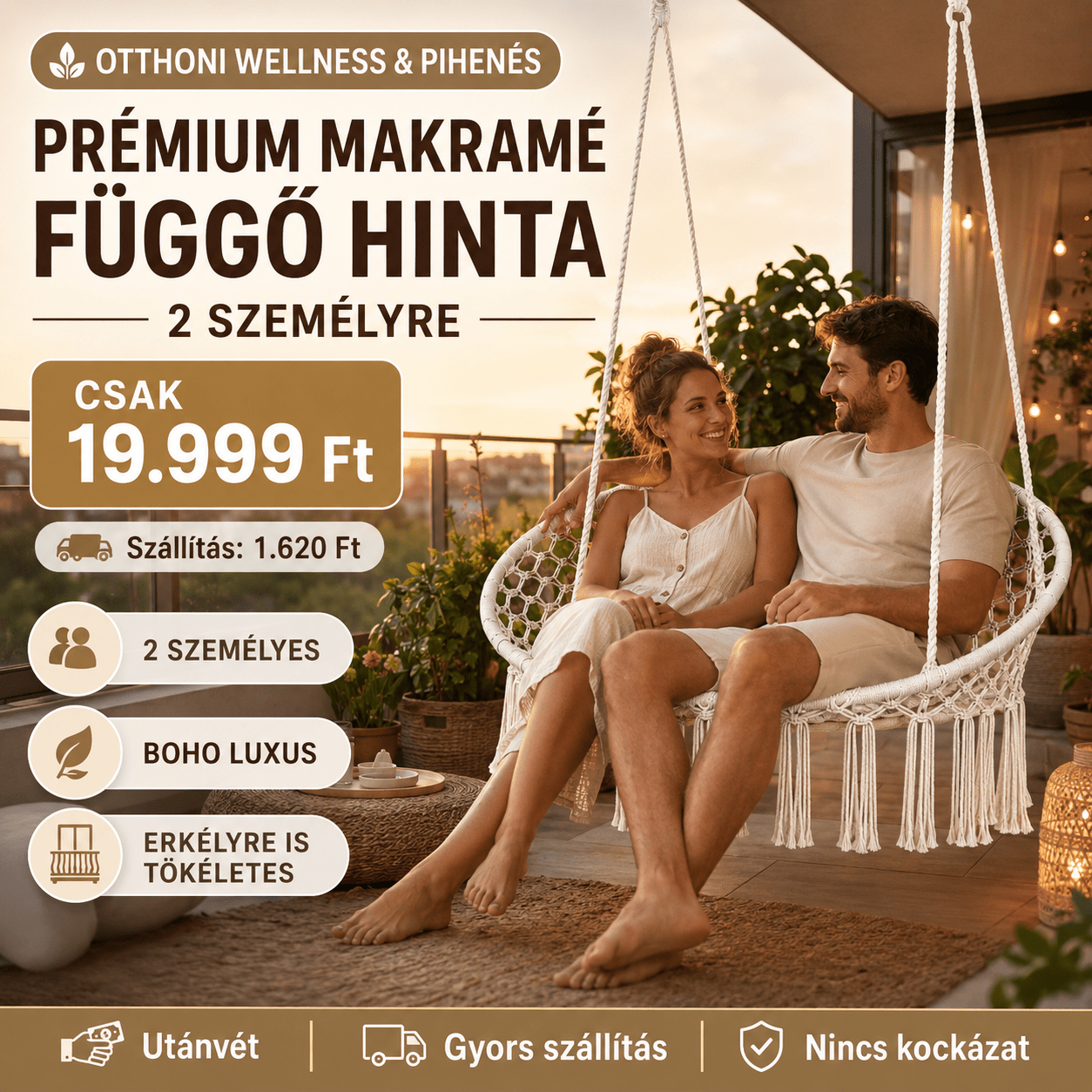 Prémium Függő Hinta 2 Személyre - | Cyber Bazaar