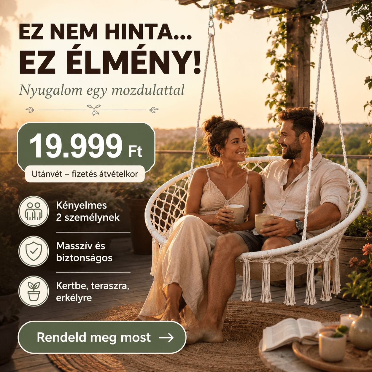 Prémium Függő Hinta 2 Személyre - | Cyber Bazaar