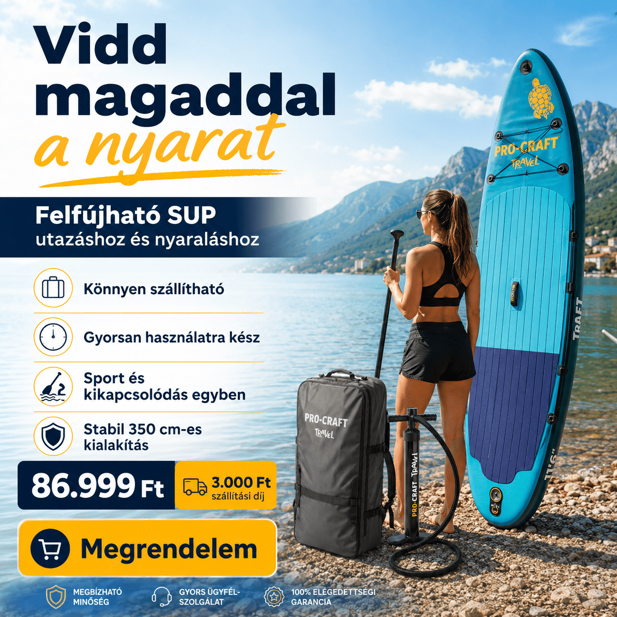 PRO - CRAFT Felfújható Paddle Board Szett - | Cyber Bazaar