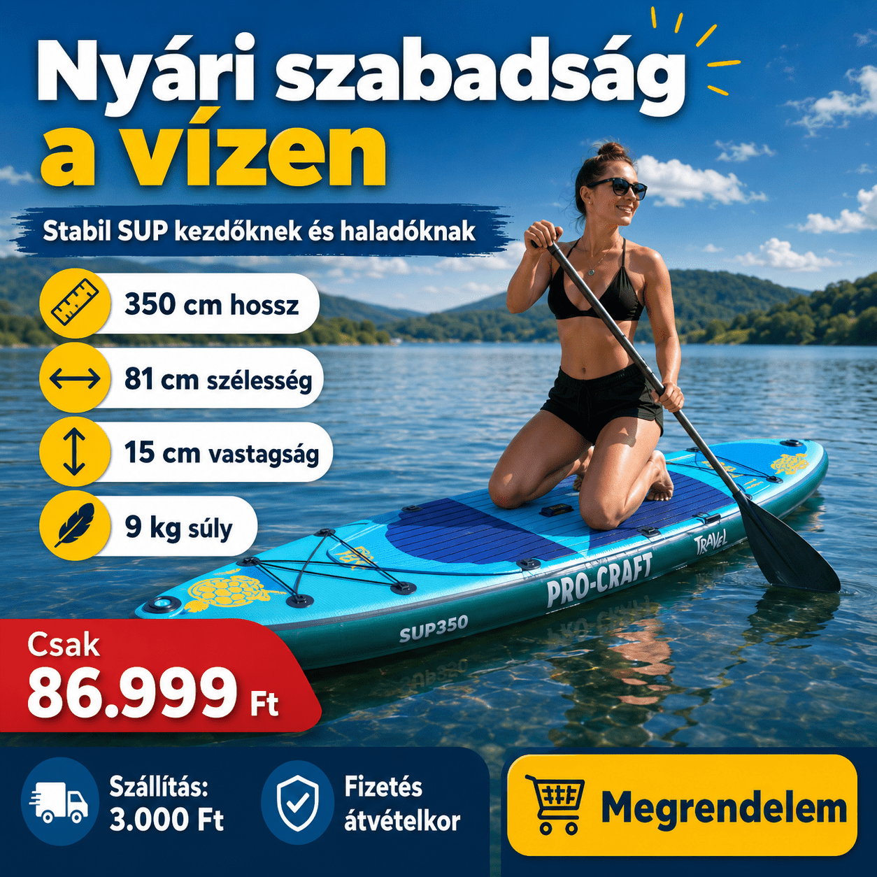 PRO - CRAFT Felfújható Paddle Board Szett - | Cyber Bazaar