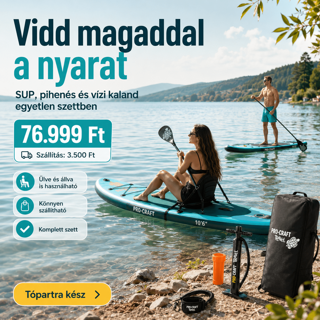 PRO - CRAFT SUP320 Felfújható Paddle Board Szett - | Cyber Bazaar