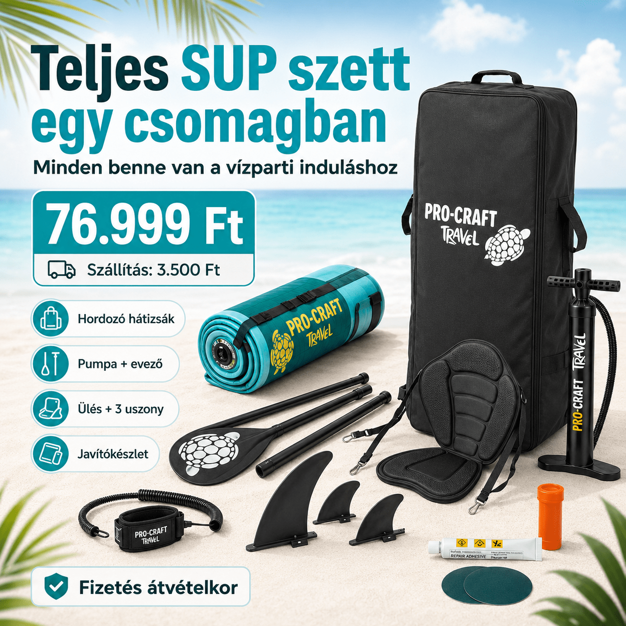 PRO - CRAFT SUP320 Felfújható Paddle Board Szett - | Cyber Bazaar