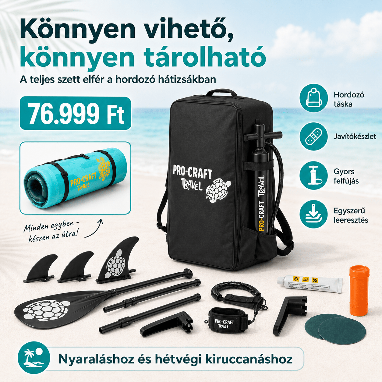 PRO - CRAFT SUP320 Felfújható Paddle Board Szett - | Cyber Bazaar
