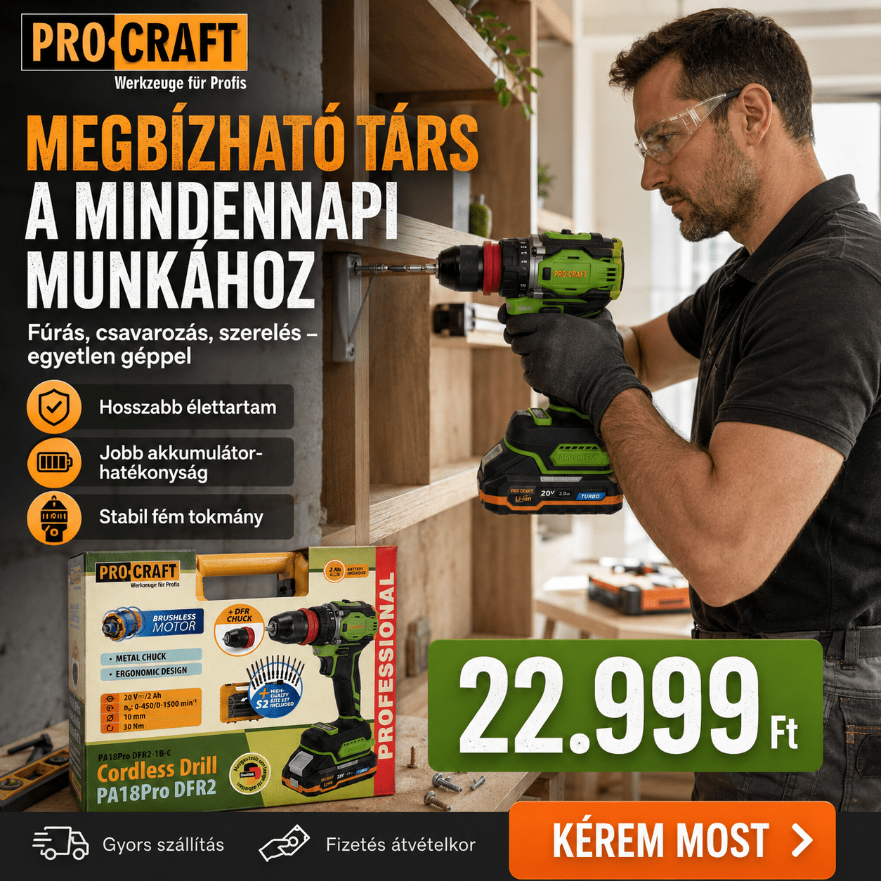 PROCRAFT Akku Fúró - Csavarozó - | Cyber Bazaar